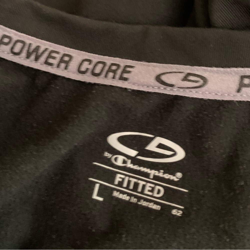 CHAMPION Black Power Core Fitted Underlayer Shirt Size Large - Picture 6 of 8
